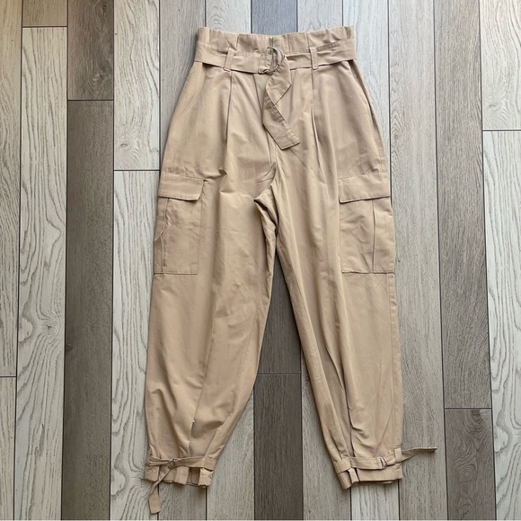 Zara Tan Cargo Pants - Picture 1 of 7